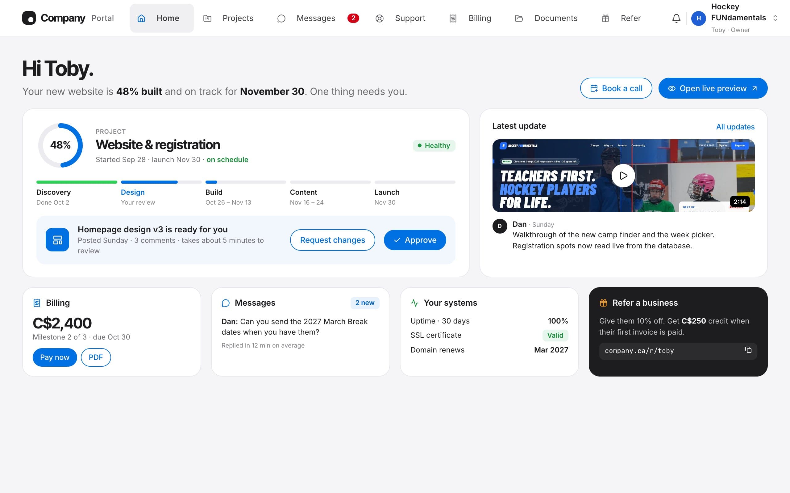 The client portal